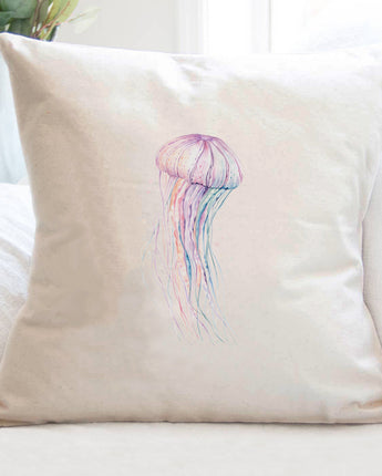 Colorful Jellyfish - Square Canvas Pillow