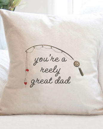 Reely Great Dad - Father's Day Square Canvas Pillow