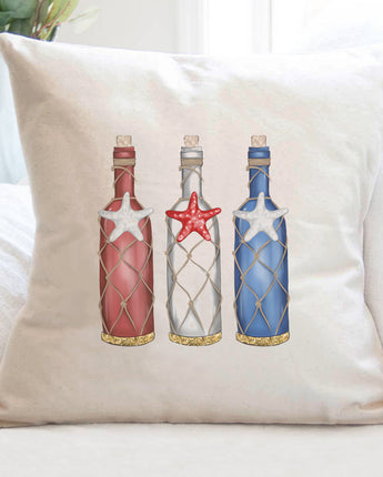 Patriotic Bottles - Square Canvas Pillow