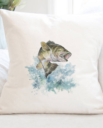 Watercolor Bass - Square Canvas Pillow