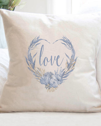 Love Ocean Wreath - Square Canvas Pillow