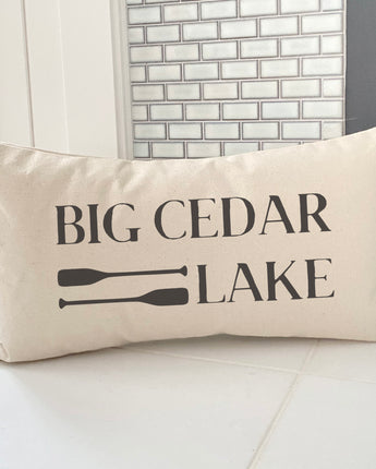 Lake and Paddles - Custom Rectangular Canvas Pillow