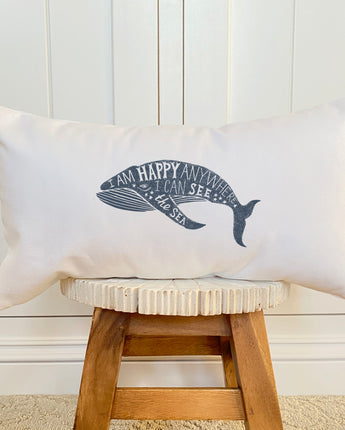 I Am Happy Anywhere - Rectangular Canvas Pillow