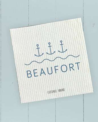 Three Anchors w/ City - Swedish Dish Cloth