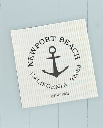 Anchor w/ City and State - Custom Swedish Dish Cloth
