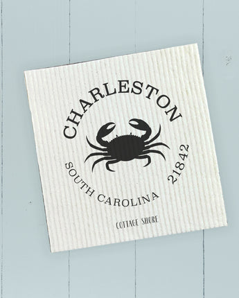 Crab w/ City and State - Swedish Dish Cloth