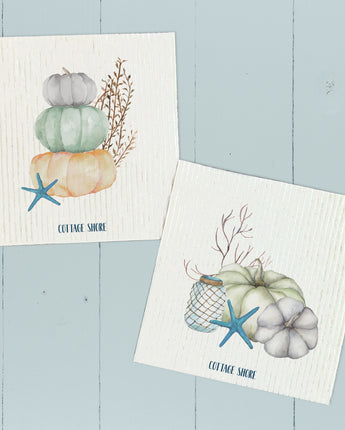 Coastal Pumpkin Stack, Pumpkins 2pk - Swedish Dish Cloth