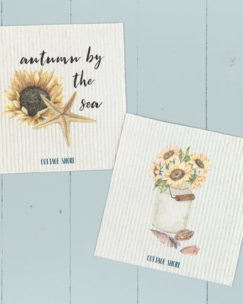 Autumn by the Sea, Sunflowers 2pk - Swedish Dish Cloth