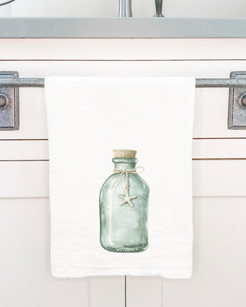 Sea Glass Bottle - Customizable Cotton Tea Towel
