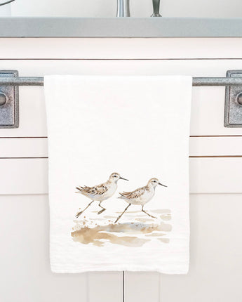 Watercolor Sandpipers - Cotton Tea Towel