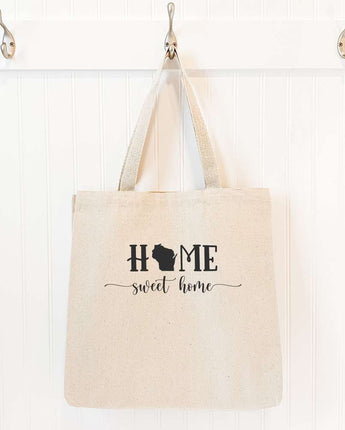 Home Sweet Home (with State) - Canvas Tote Bag
