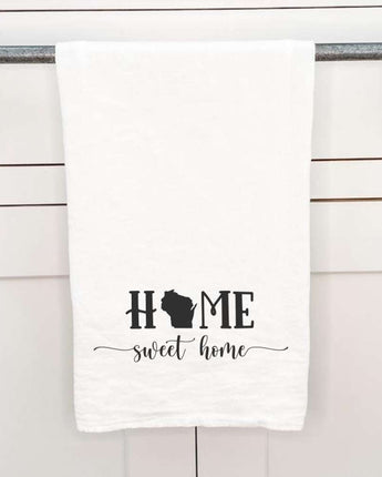 Home Sweet Home (with State) - Cotton Tea Towel