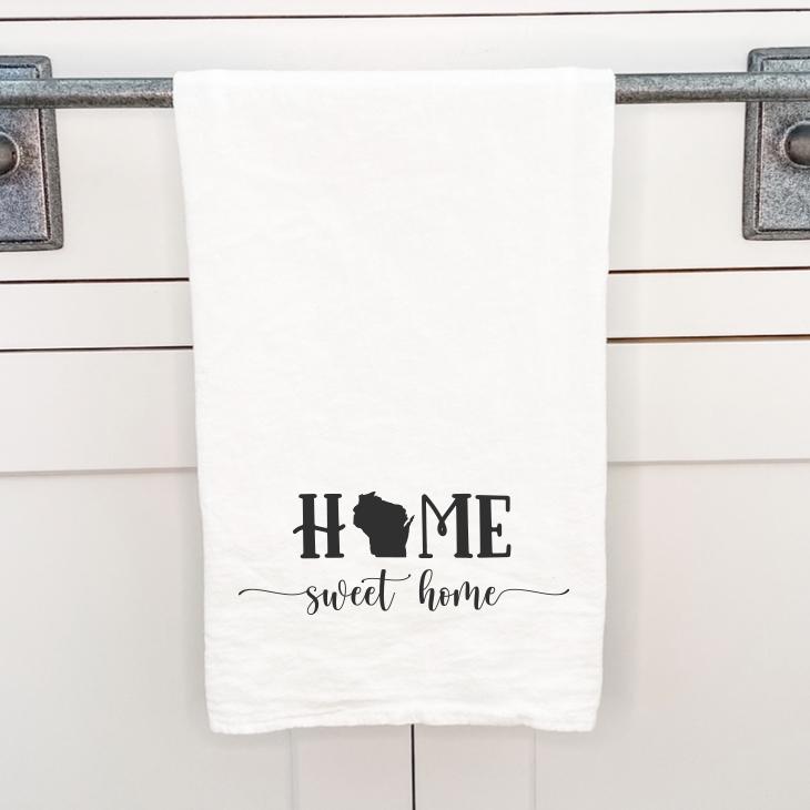 Home Sweet Home (with State) - Cotton Tea Towel