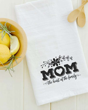 Mom The Heart of Family - Cotton Tea Towel