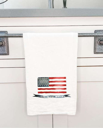 God Bless America Flag - Cotton Tea Towel