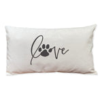 Love with Paw Accent - Rectangular Canvas Pillow