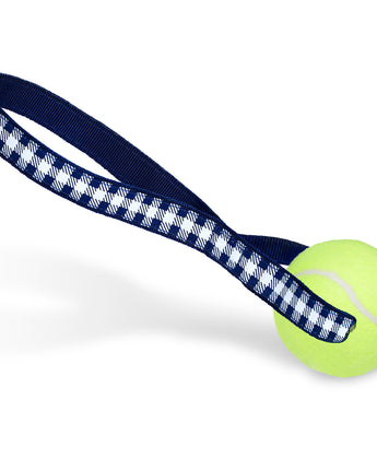Picnic Plaid (Navy) - Tennis Ball Toss Toy