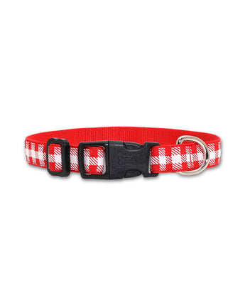 Picnic Plaid (Red) - Dog Collar
