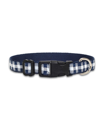 Picnic Plaid (Navy) - Dog Collar