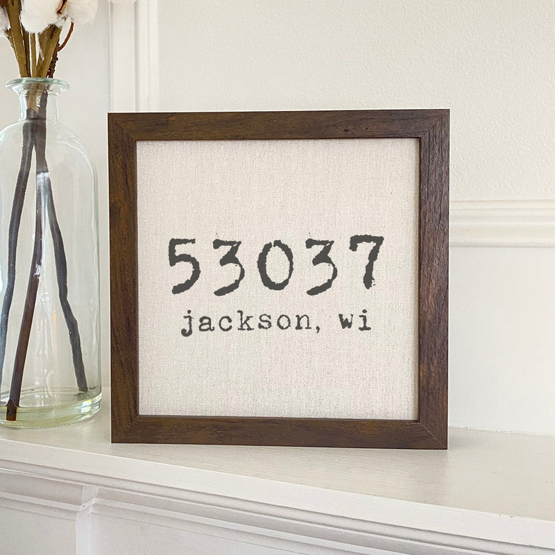 Customizable Zip Code - Framed Sign