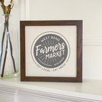 Farmers Market Eat Local w/ City, State - Framed Sign