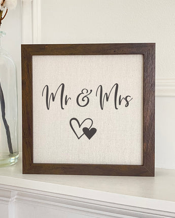 Mr & Mrs - Framed Sign