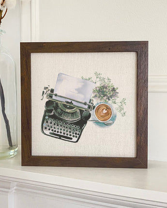 Typewriter Coffee - Framed Sign