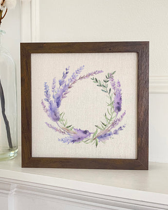 Lavender Wreath - Framed Sign