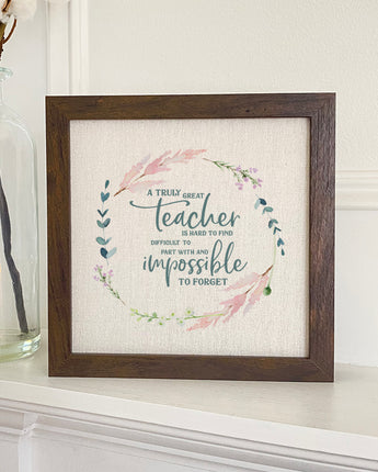 Teacher Wreath - Framed Sign