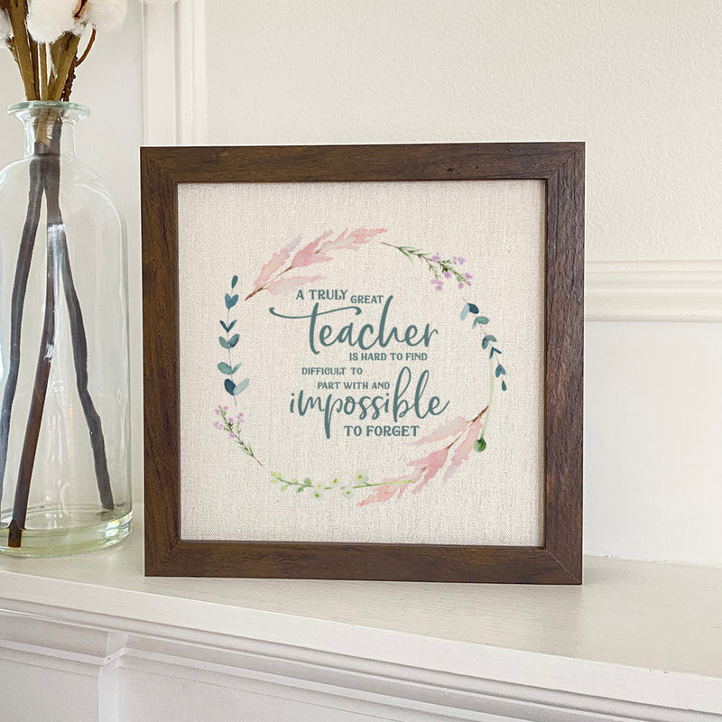 Teacher Wreath - Framed Sign