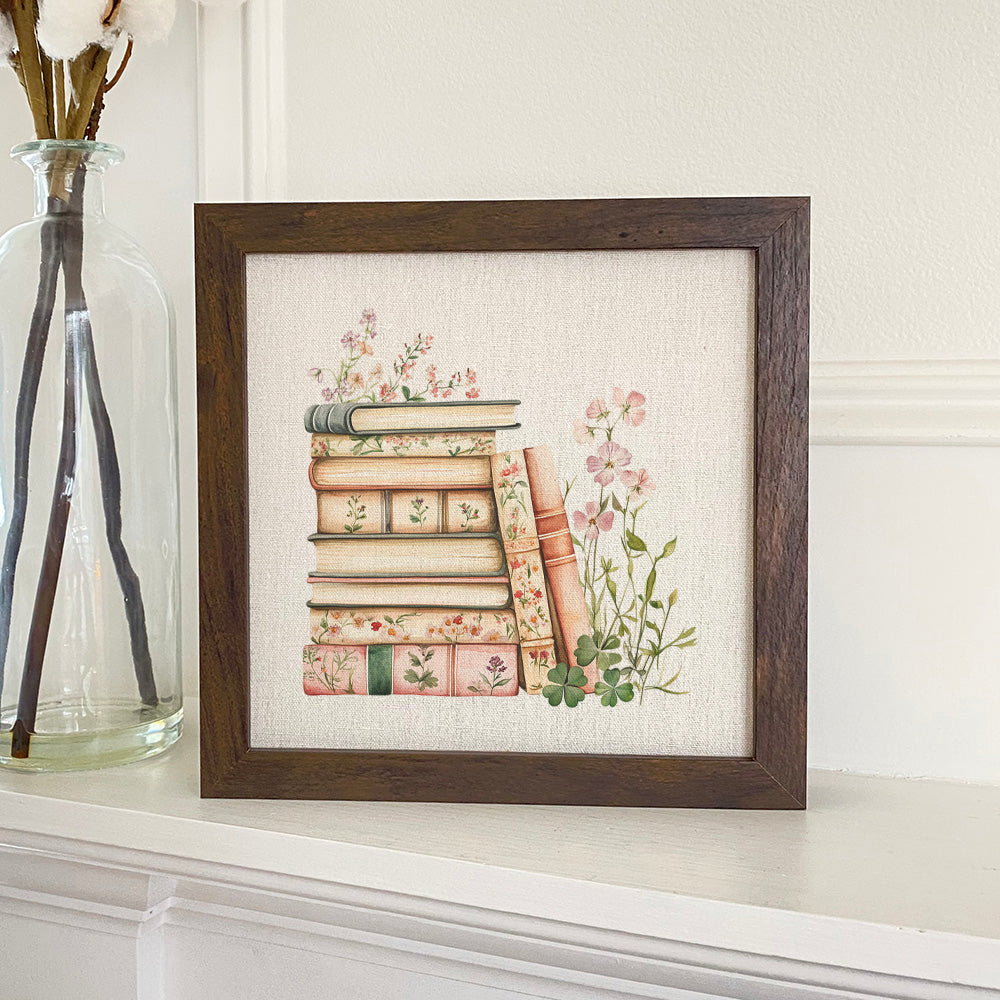 Spring Book Stack Spring Book Stack - Framed Sign – Indigo Tangerine Retail
