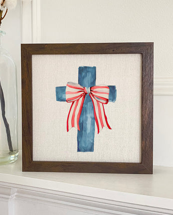 Faith & Freedom - Patriotic Framed Sign
