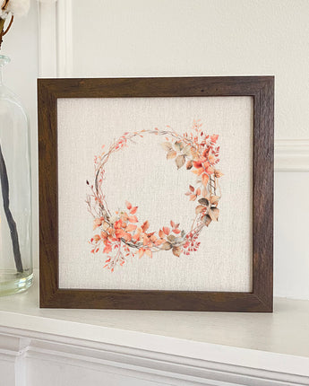 Delicate Autumn Wreath - Framed Sign