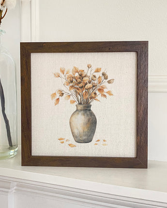 Fall Leaves Vase - Customizable Framed Sign