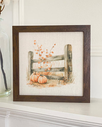 Pumpkin Fence - Customizable Framed Sign