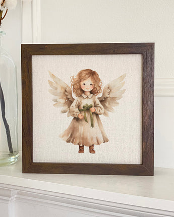 Simple Angel - Customizable Framed Sign
