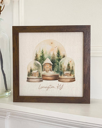 Holiday Snow Globes - Custom Framed Sign