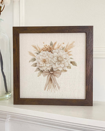 Autumn Dahlia Bouquet - Framed Sign
