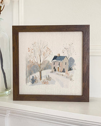 Winter Homestead - Customizable Framed Sign
