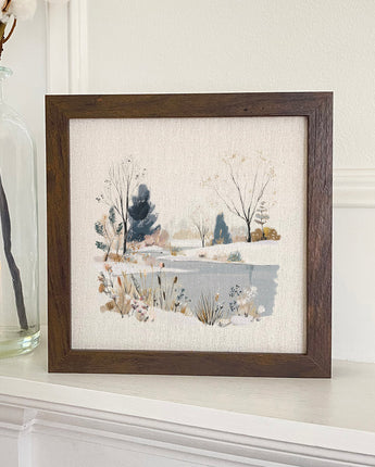 Brisk Winter Pond - Customizable Framed Sign