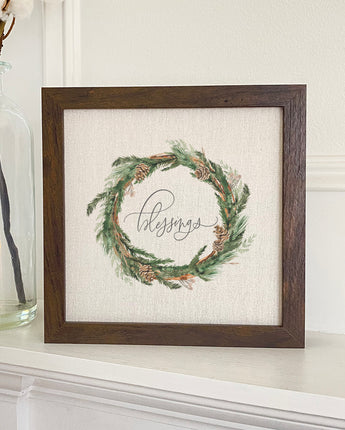 Blessings Wreath - Framed Sign