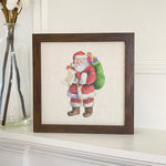Santa with List - Framed Sign
