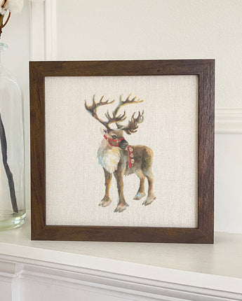 Santa's Reindeer - Framed Sign