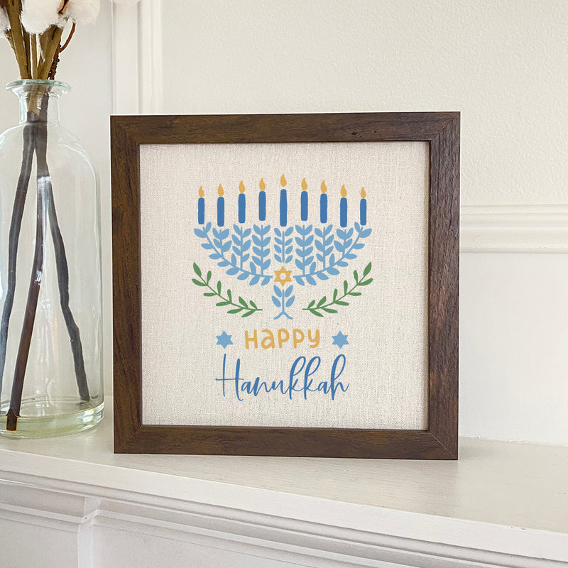 Happy Hanukkah - Framed Sign
