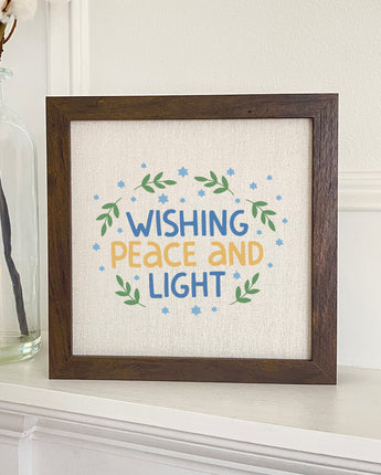 Wishing Peace and Light - Framed Sign