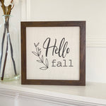 Hello Fall (sprig) - Framed Sign