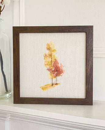 Watercolor Fall Trees (Group) - Framed Sign