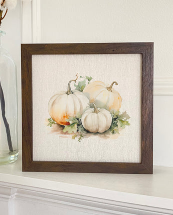 White Pumpkins - Framed Sign