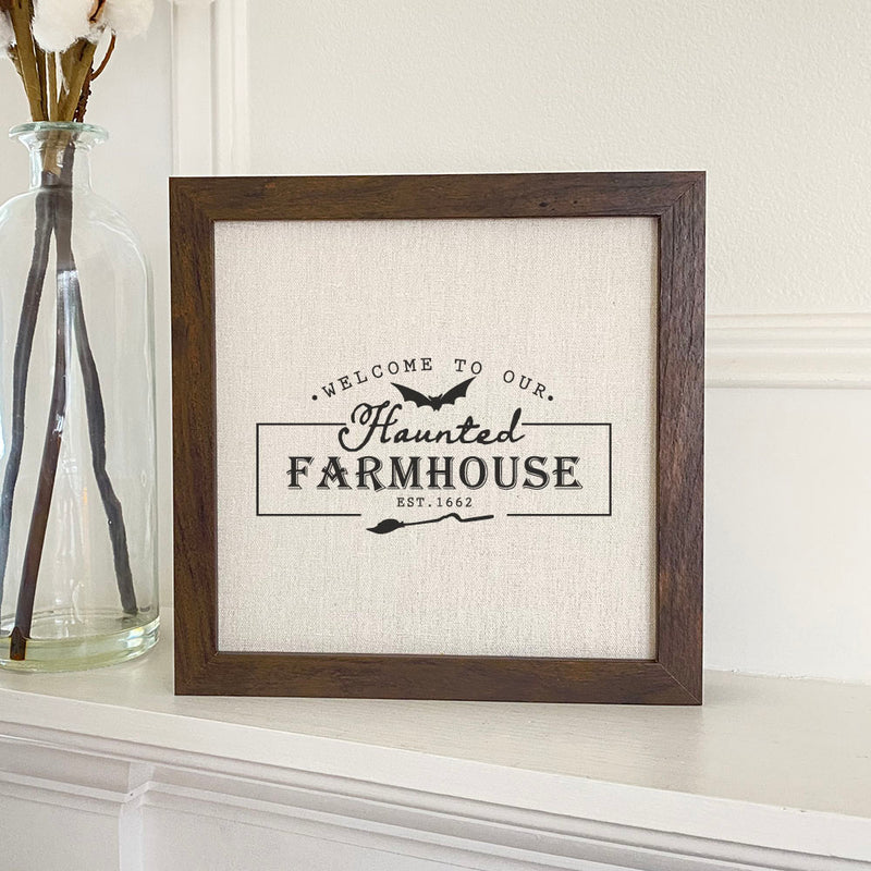 Haunted Farmhouse - Framed Sign