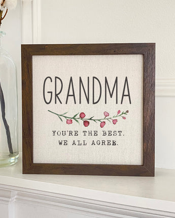 Best Grandma - Framed Sign